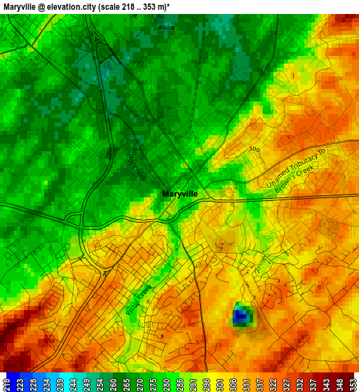Maryville elevation map