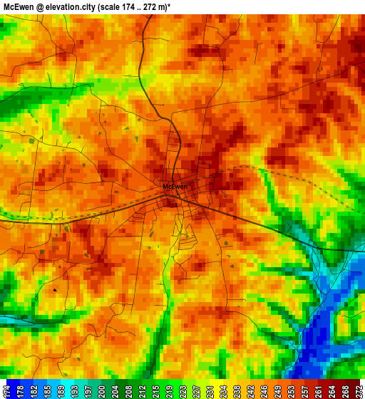 McEwen elevation map