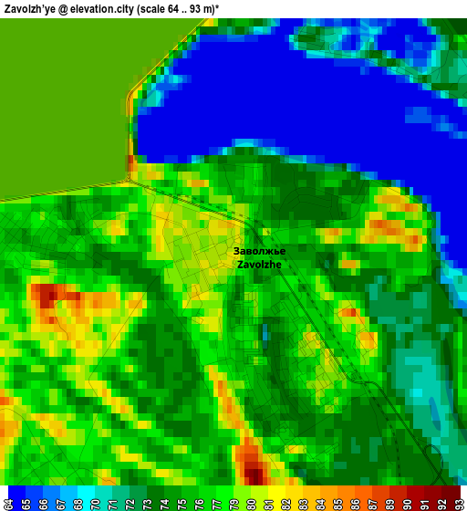 Zavolzh’ye elevation map