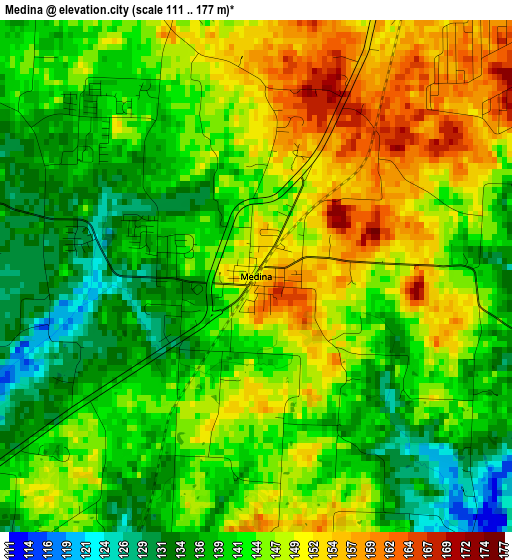 Medina elevation map