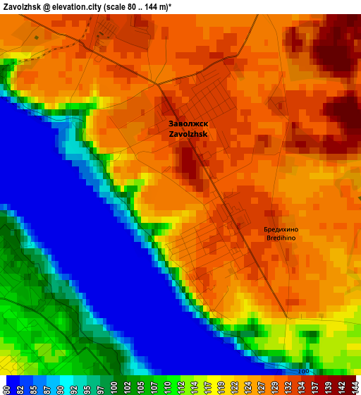 Zavolzhsk elevation map