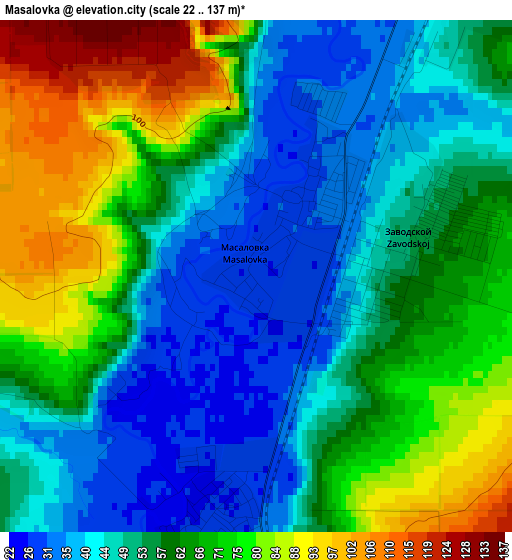 Masalovka elevation map