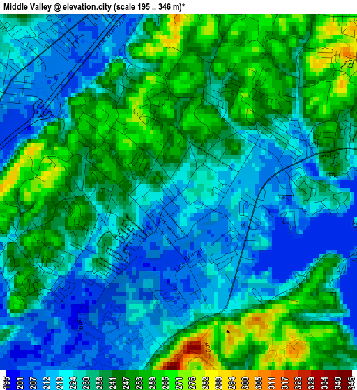 Middle Valley elevation map