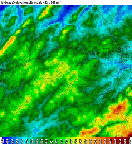 Midway elevation map