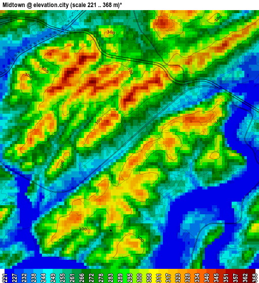 Midtown elevation map