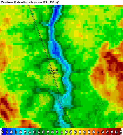 Zavidovo elevation map