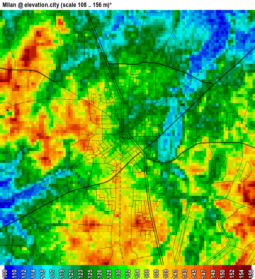 Milan elevation map