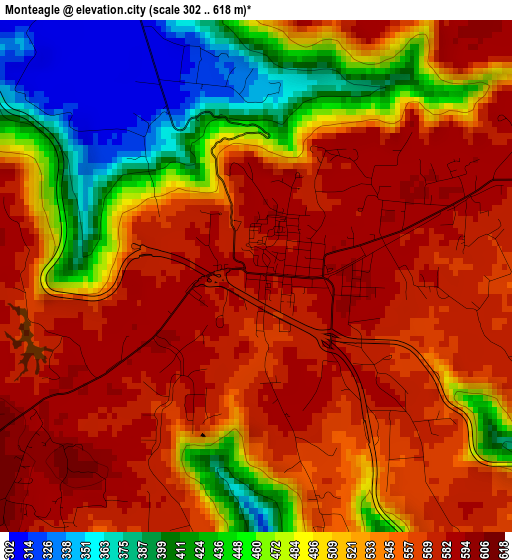 Monteagle elevation map