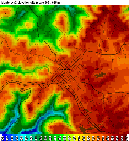 Monterey elevation map