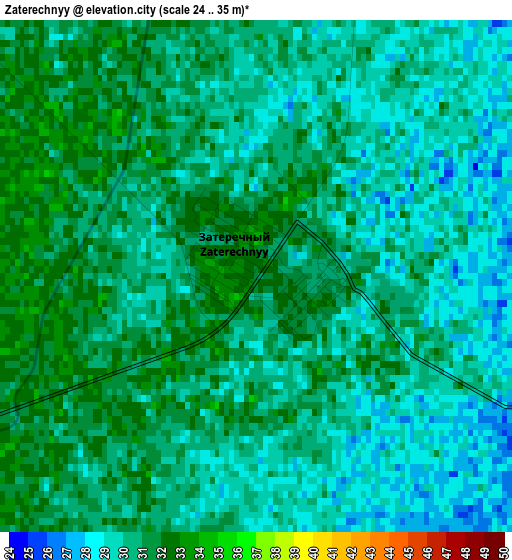 Zaterechnyy elevation map