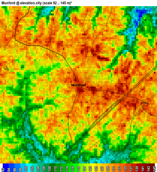 Munford elevation map