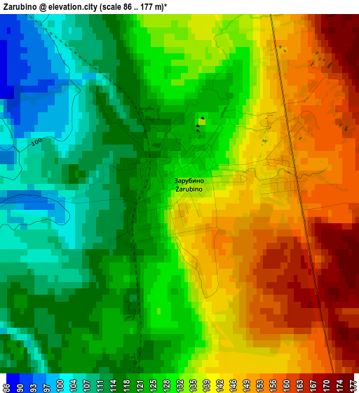 Zarubino elevation map