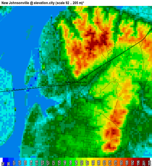 New Johnsonville elevation map