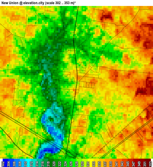 New Union elevation map