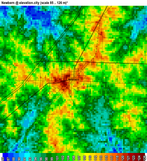 Newbern elevation map