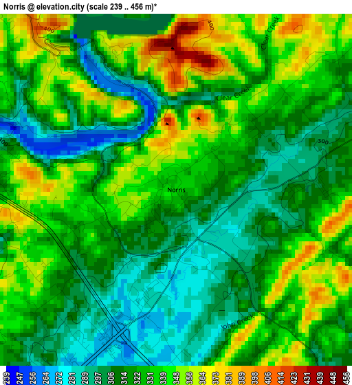 Norris elevation map