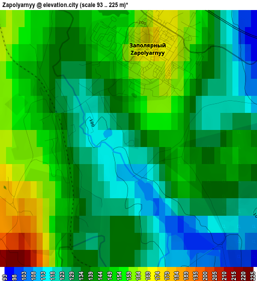 Zapolyarnyy elevation map