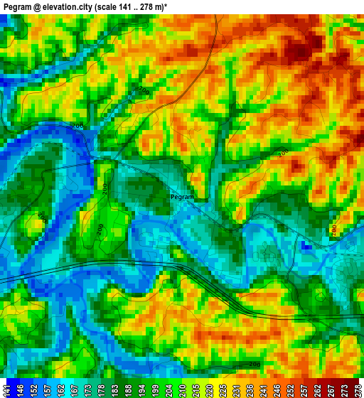 Pegram elevation map