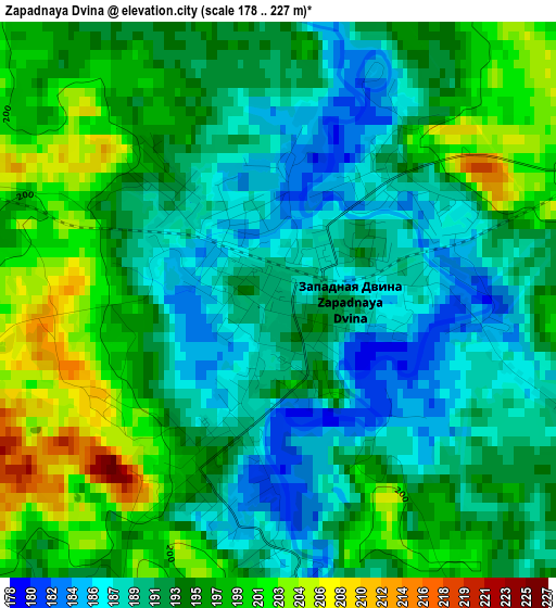 Zapadnaya Dvina elevation map