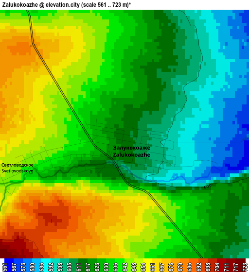 Zalukokoazhe elevation map