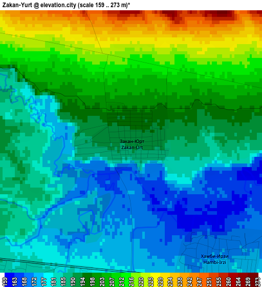 Zakan-Yurt elevation map