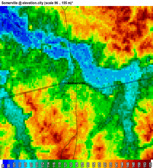 Somerville elevation map