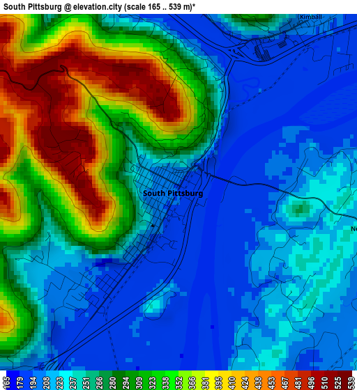 South Pittsburg elevation map