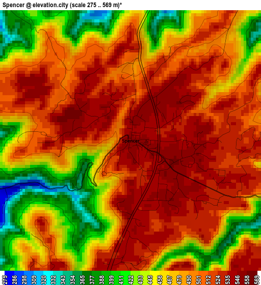 Spencer elevation map