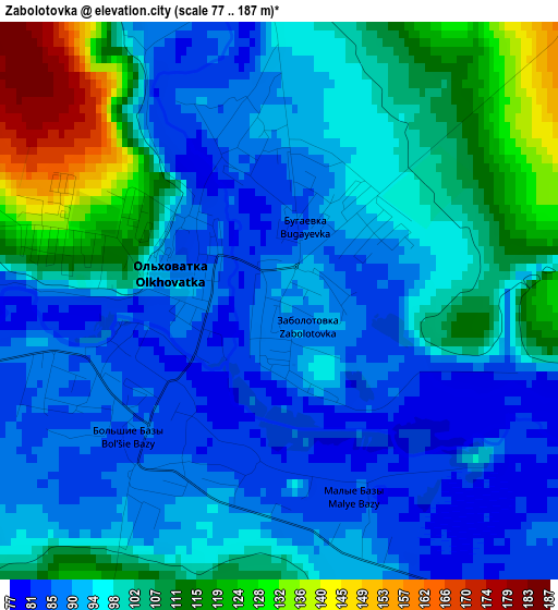 Zabolotovka elevation map