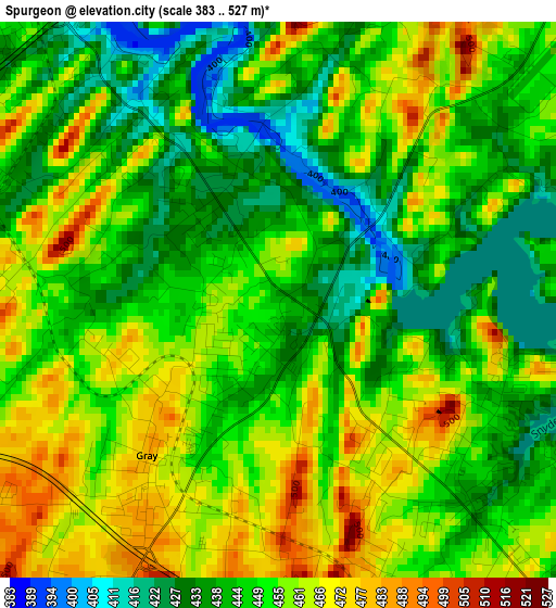 Spurgeon elevation map