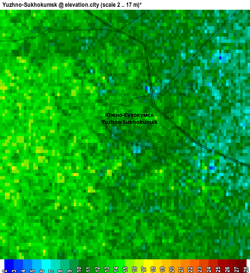 Yuzhno-Sukhokumsk elevation map