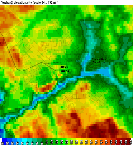 Yuzha elevation map