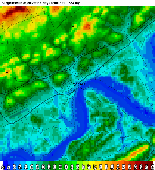 Surgoinsville elevation map