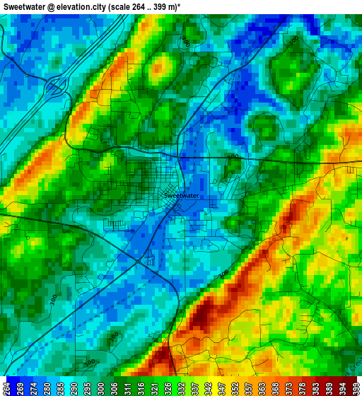 Sweetwater elevation map