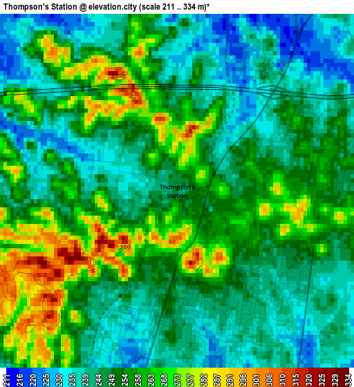 Thompson's Station elevation map