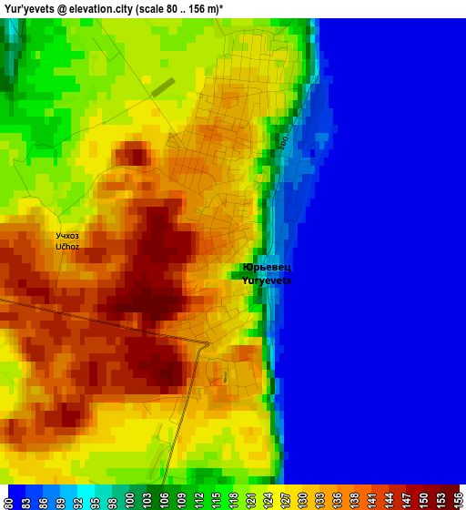 Yur’yevets elevation map