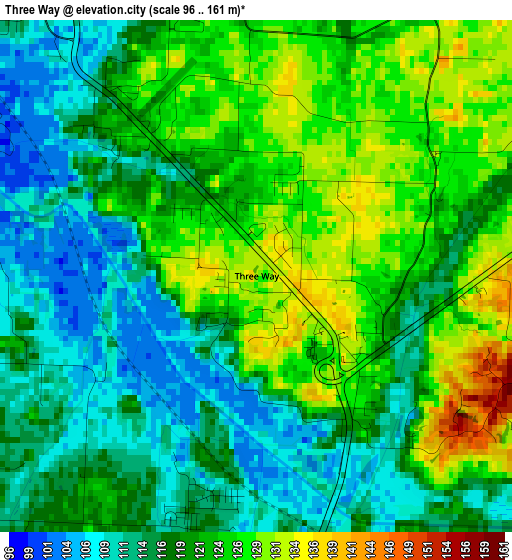 Three Way elevation map