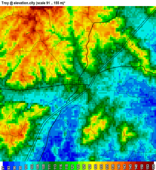 Troy elevation map