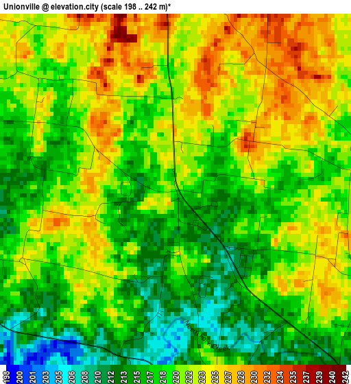 Unionville elevation map