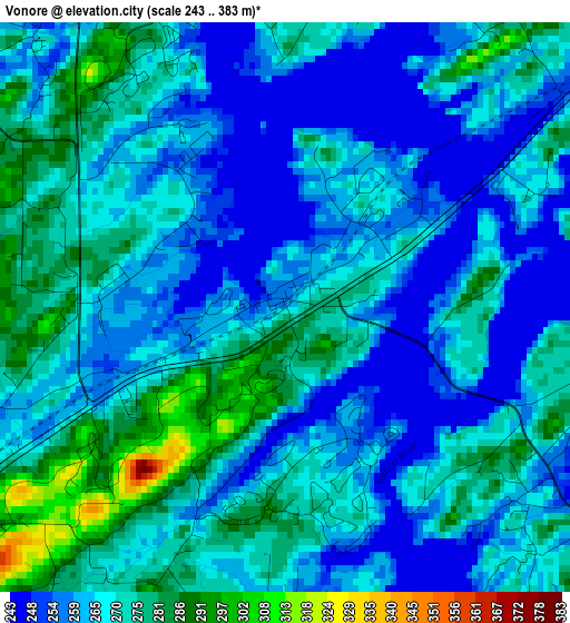 Vonore elevation map