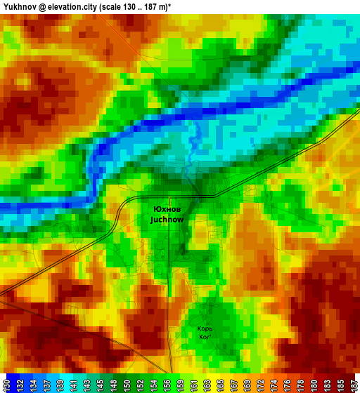 Yukhnov elevation map