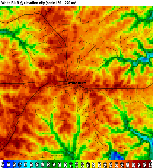 White Bluff elevation map