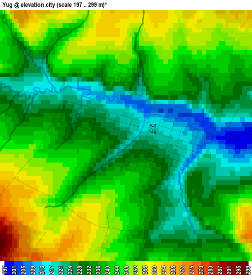 Yug elevation map