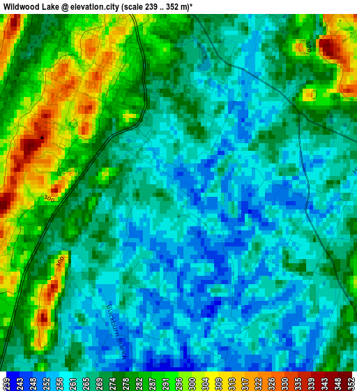 Wildwood Lake elevation map