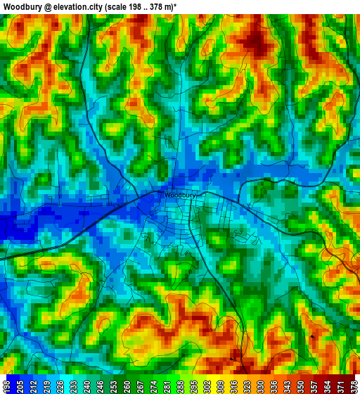 Woodbury elevation map