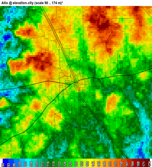 Alto elevation map