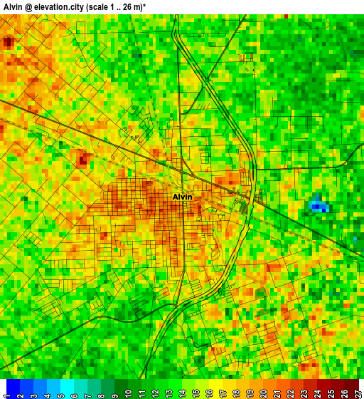 Alvin elevation map