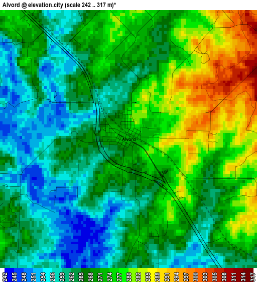 Alvord elevation map