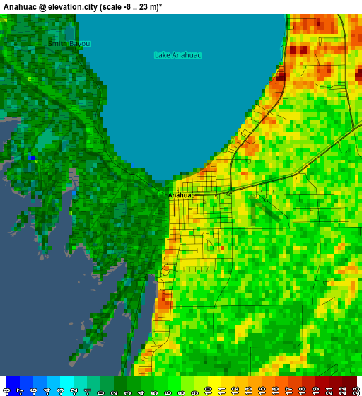 Anahuac elevation map