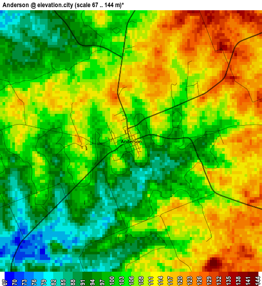 Anderson elevation map